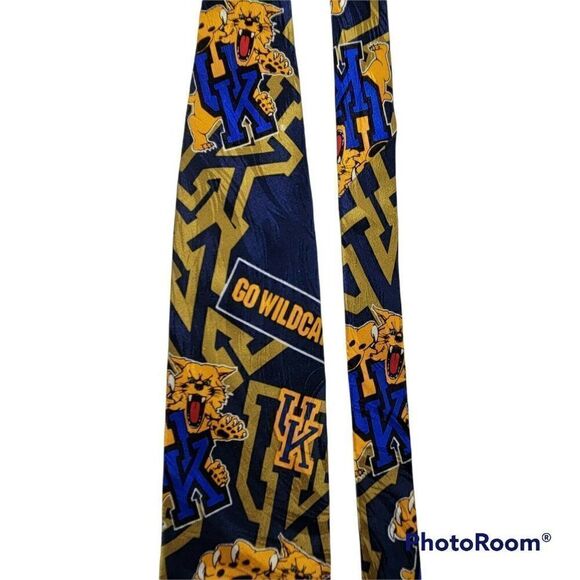 Vtg University of Kentucky Wildcats Tie Necktie UK Ralph Marlin 1995 Made in USA - Picture 5 of 12